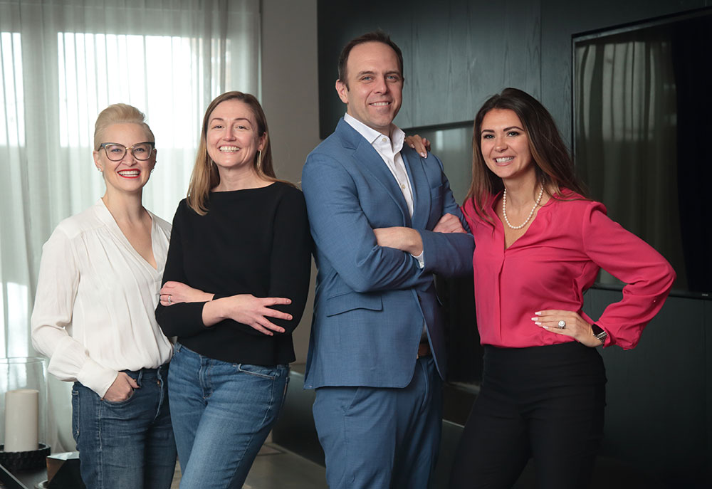 Partum Co-Founders CEO Meghan Doyle & COO Matt Rogers, surrounded by Chief Medical Officer Melissa Dennis (L) and Clinical Care Lead Autumn Perrault (R) 