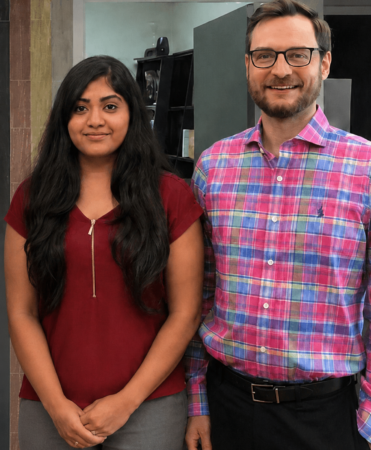 Founders of Shower Stream: Priya Thomas and Greg Floyd 